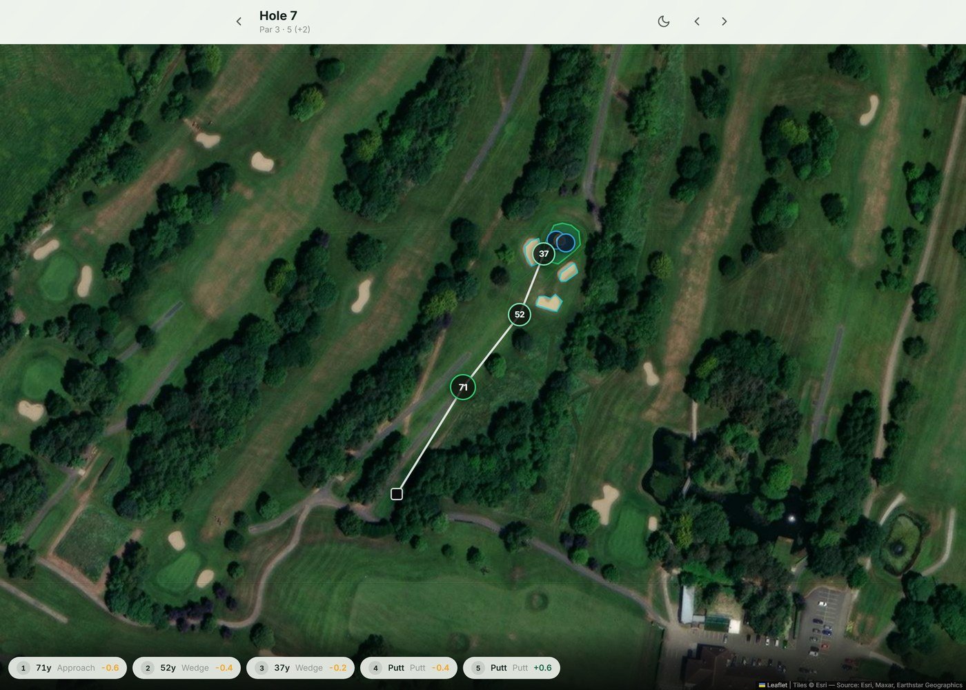 Hole replay on satellite imagery