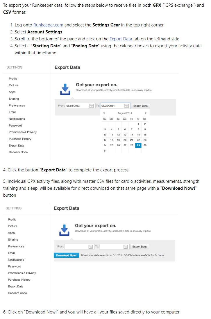 Export Instructions